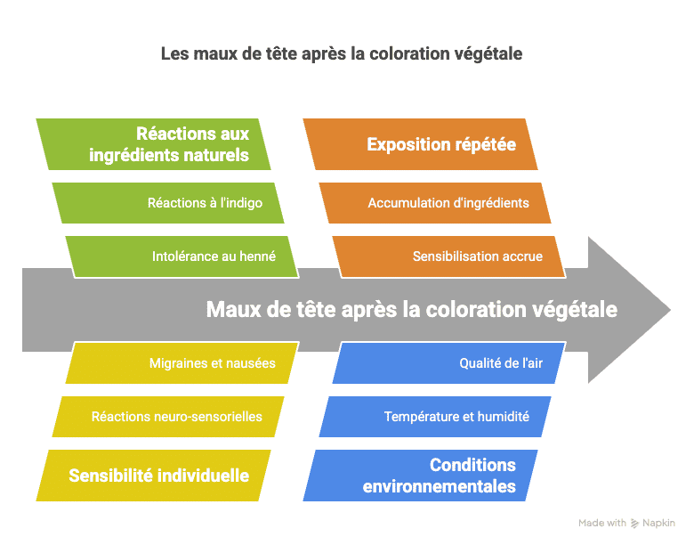 Les maux de tête après la coloration végétale