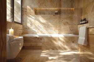 Le travertin dans la salle de bain : élégance naturelle et durabilité pour votre espace bien-être