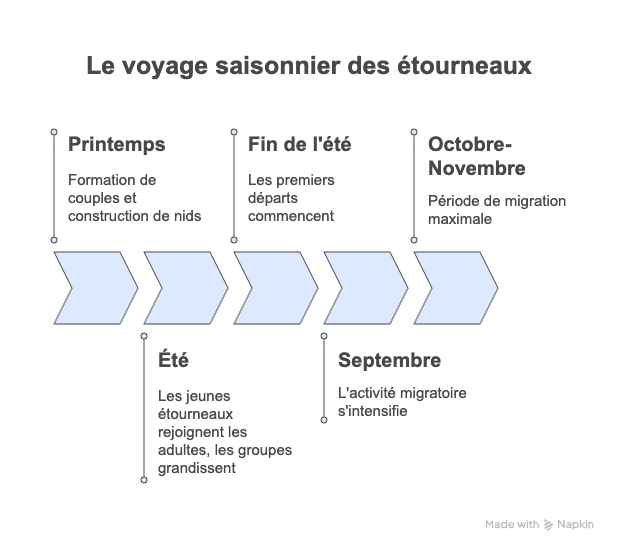 Le cycle de vie des étourneaux et son influence sur leur migration