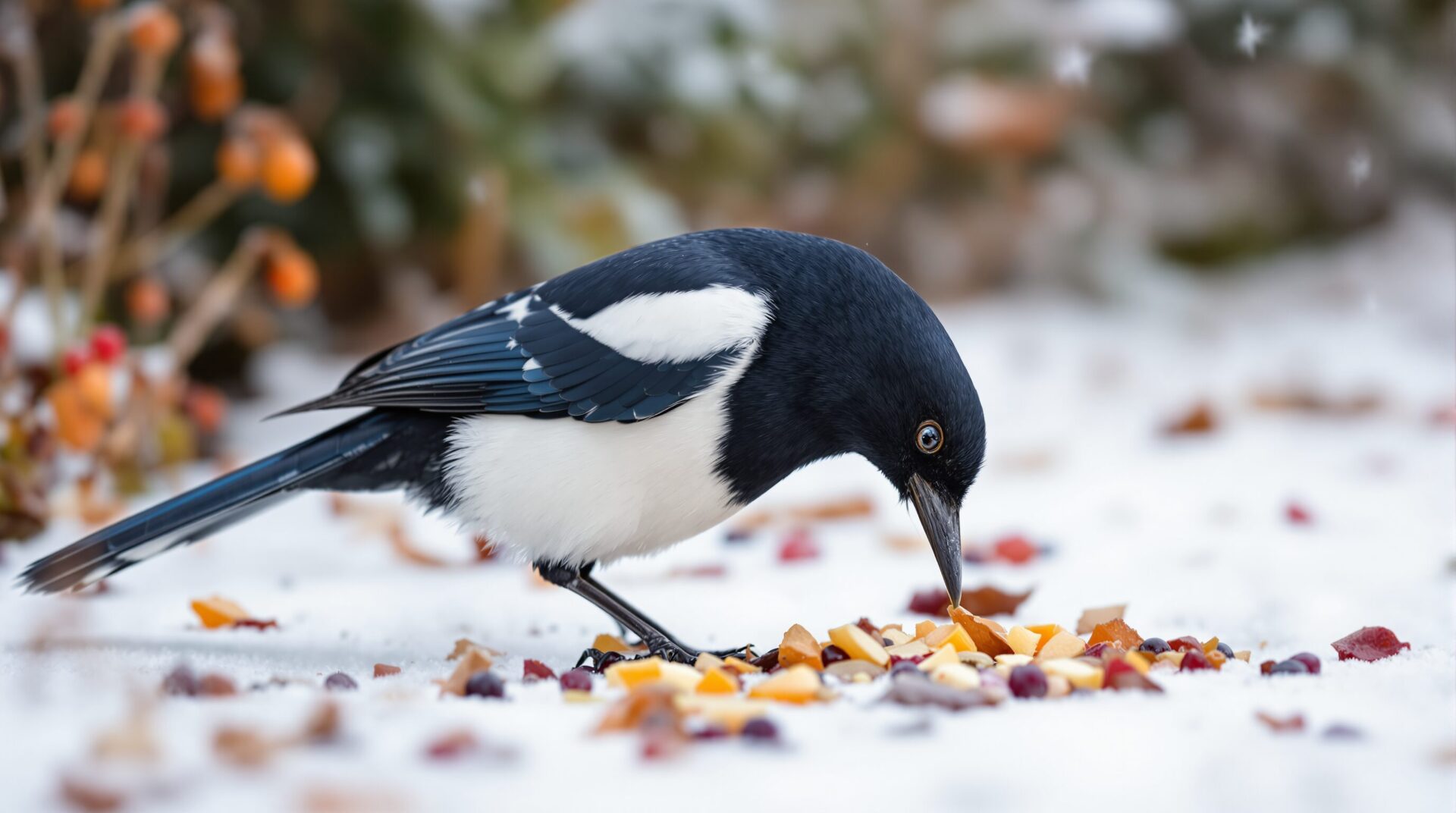 que mangent les pies en hiver