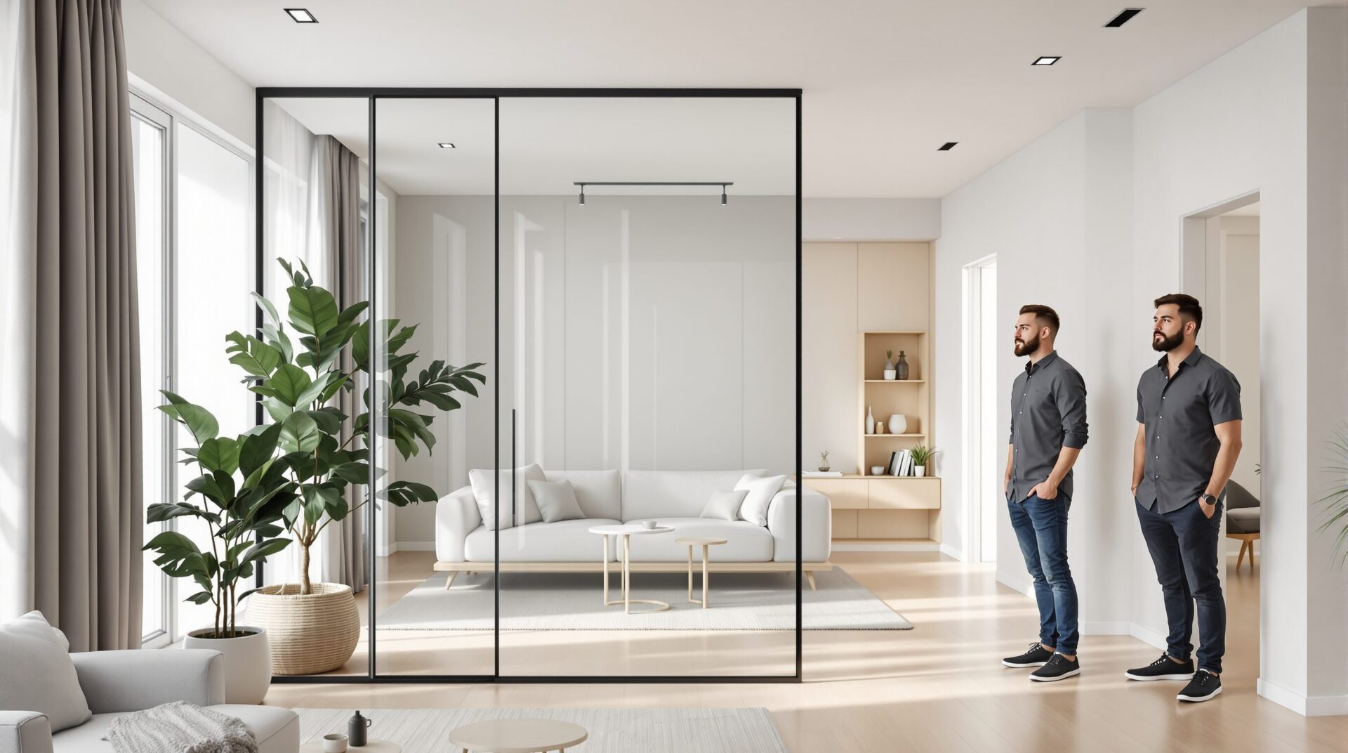 salon ouvert sur entree