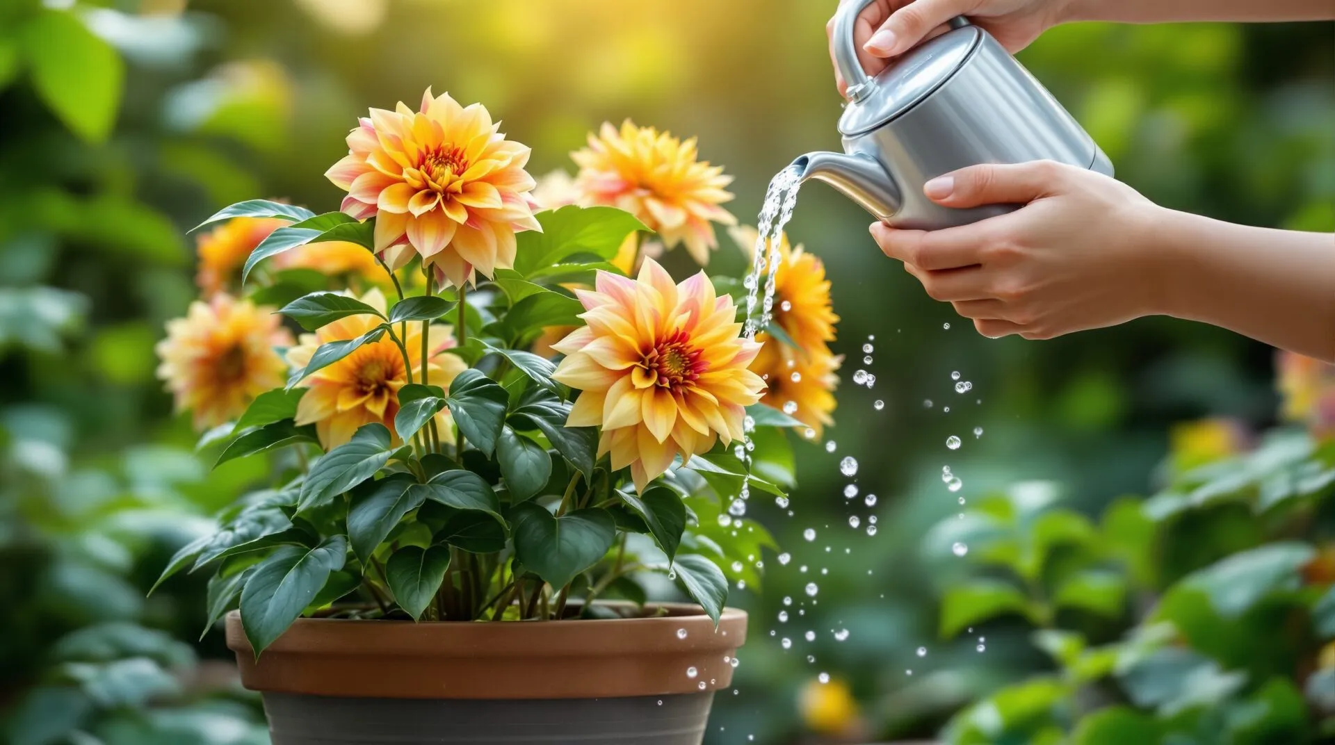 arrosage dahlia en pot