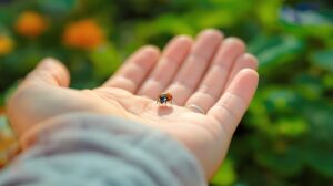 une coccinelle se pose sur moi