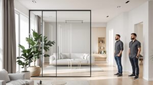 salon ouvert sur entree