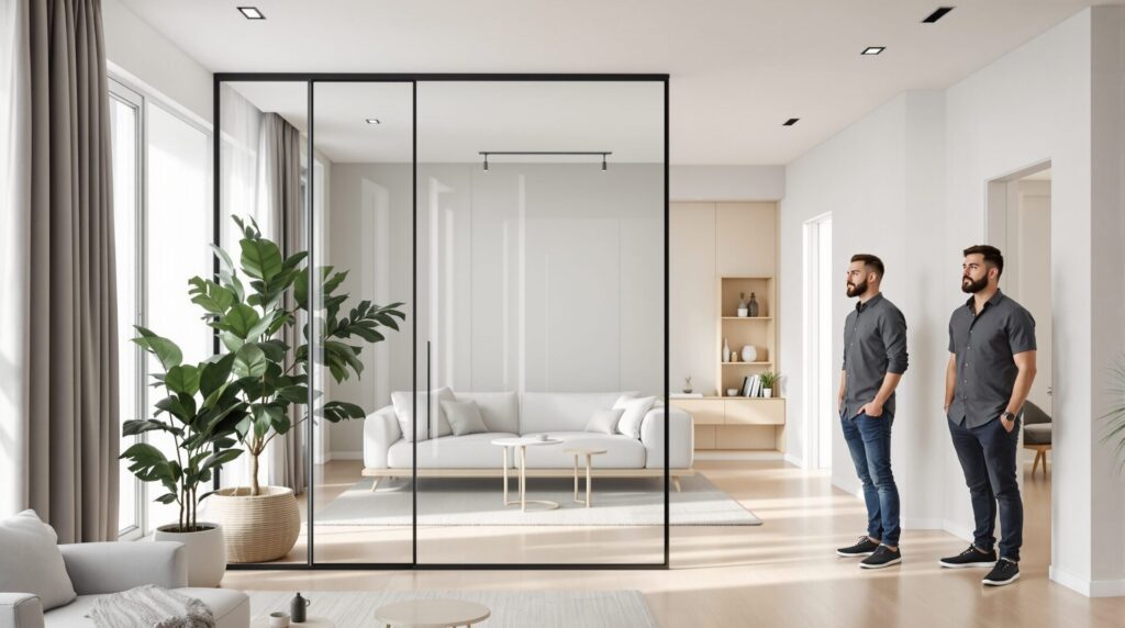 salon ouvert sur entree