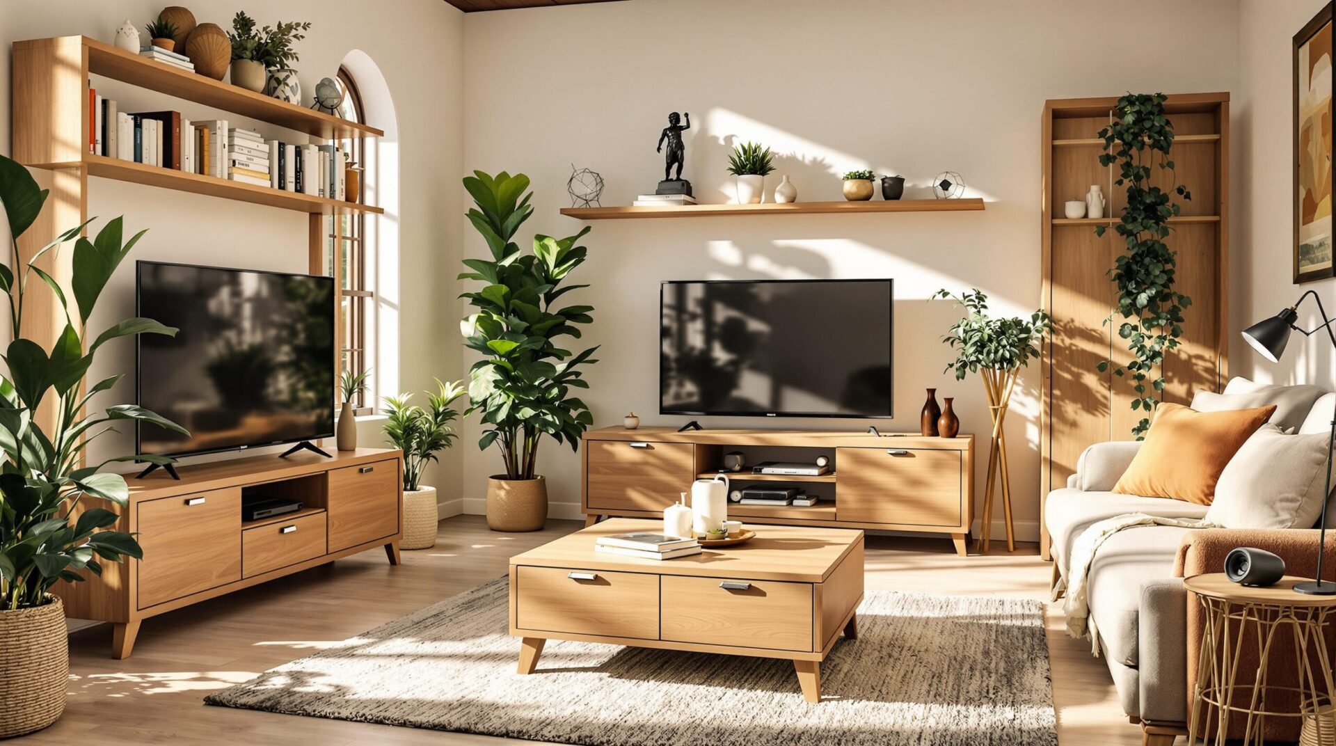 mobilier de salon en bois