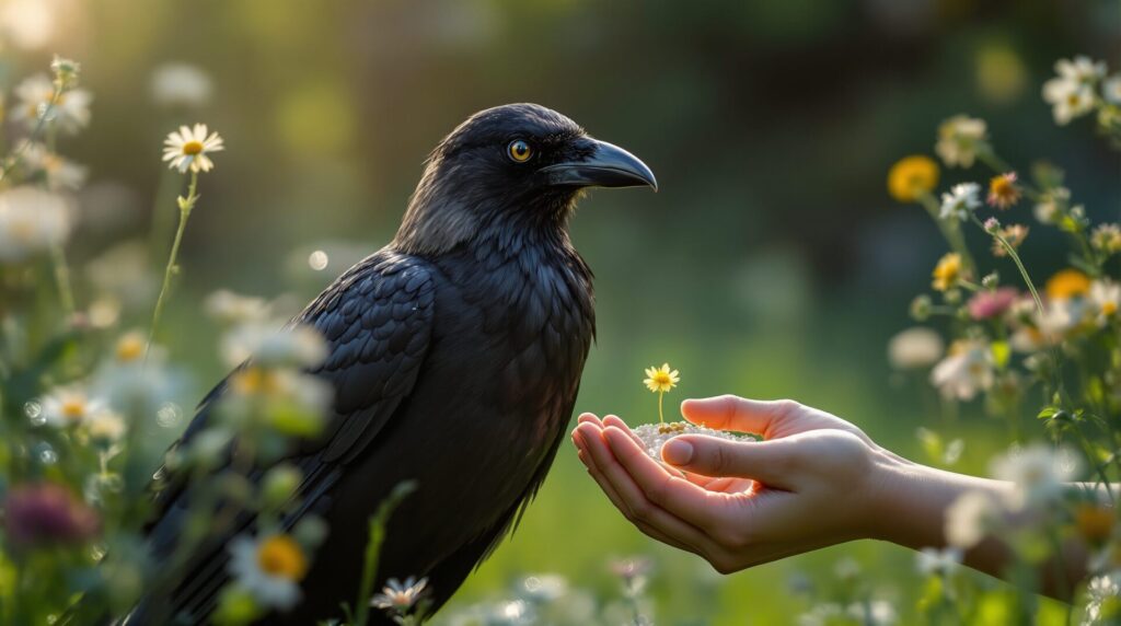 corbeau dans mon jardin signification