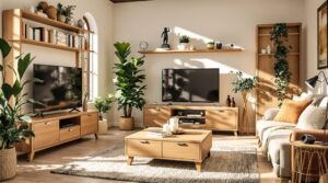 mobilier de salon en bois