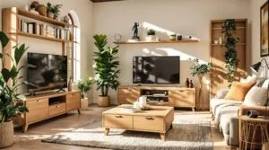 mobilier de salon en bois