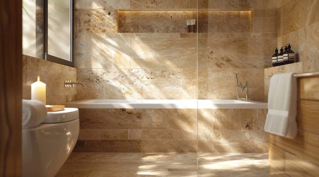 Le travertin dans la salle de bain : élégance naturelle et durabilité pour votre espace bien-être
