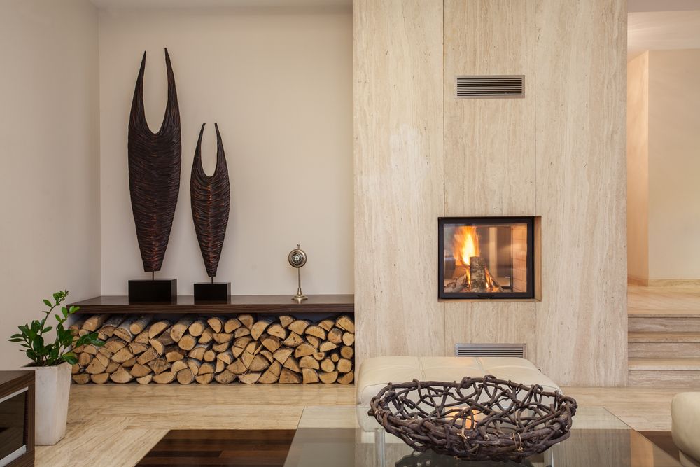 objets deco cheminee moderne