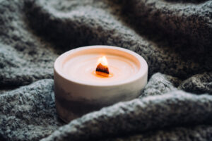 bougie mèche en bois trois