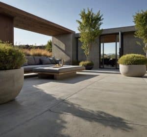 terrasse béton balayé