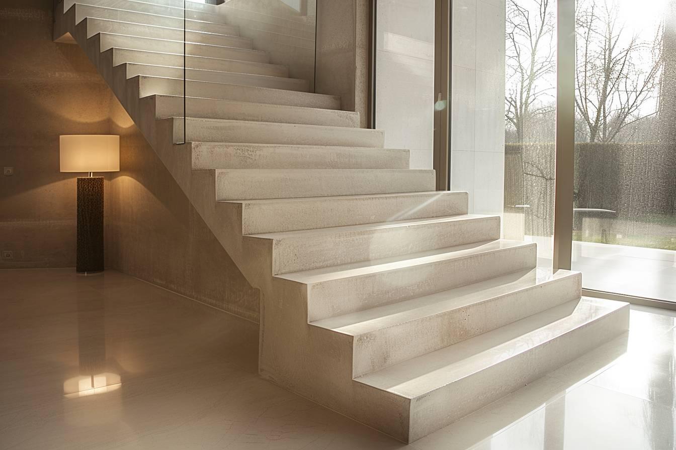 escalier en béton ciré