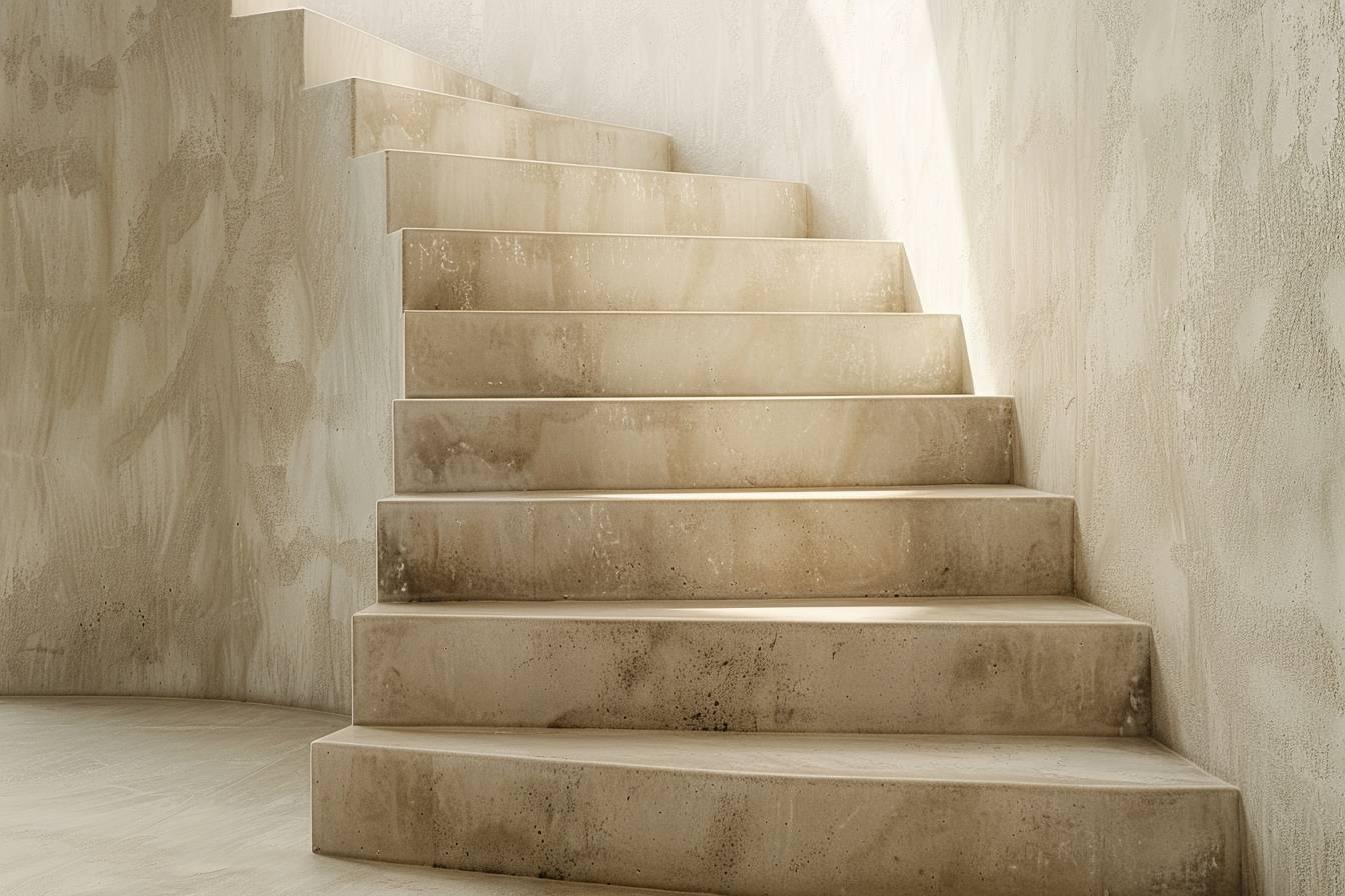 escalier en béton ciré