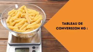 Tableau de conversion kg