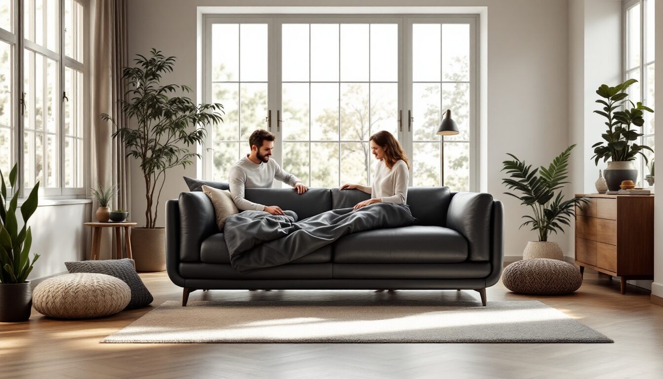 canapé convertible cuir