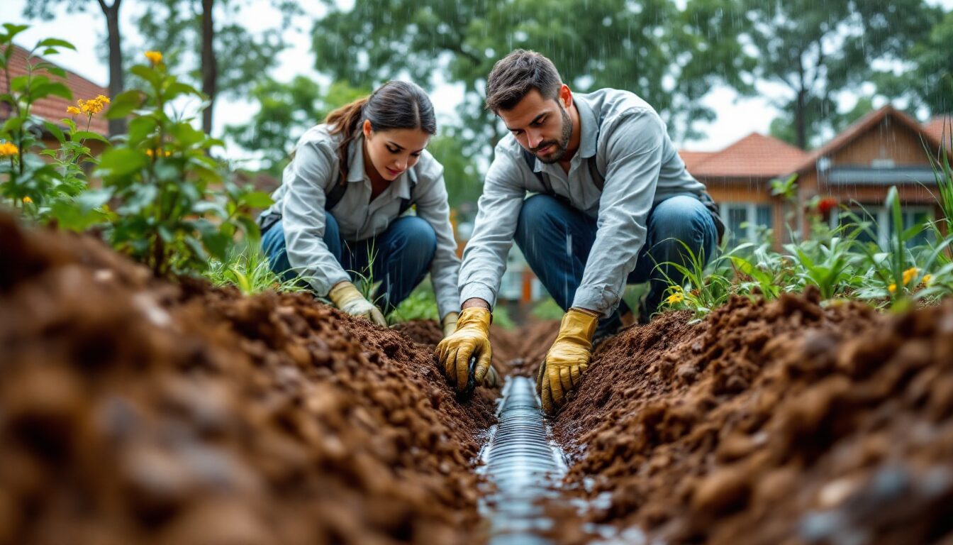 evacuation eau de pluie terrain argileux