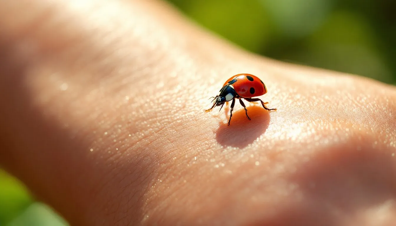une coccinelle se pose sur moi