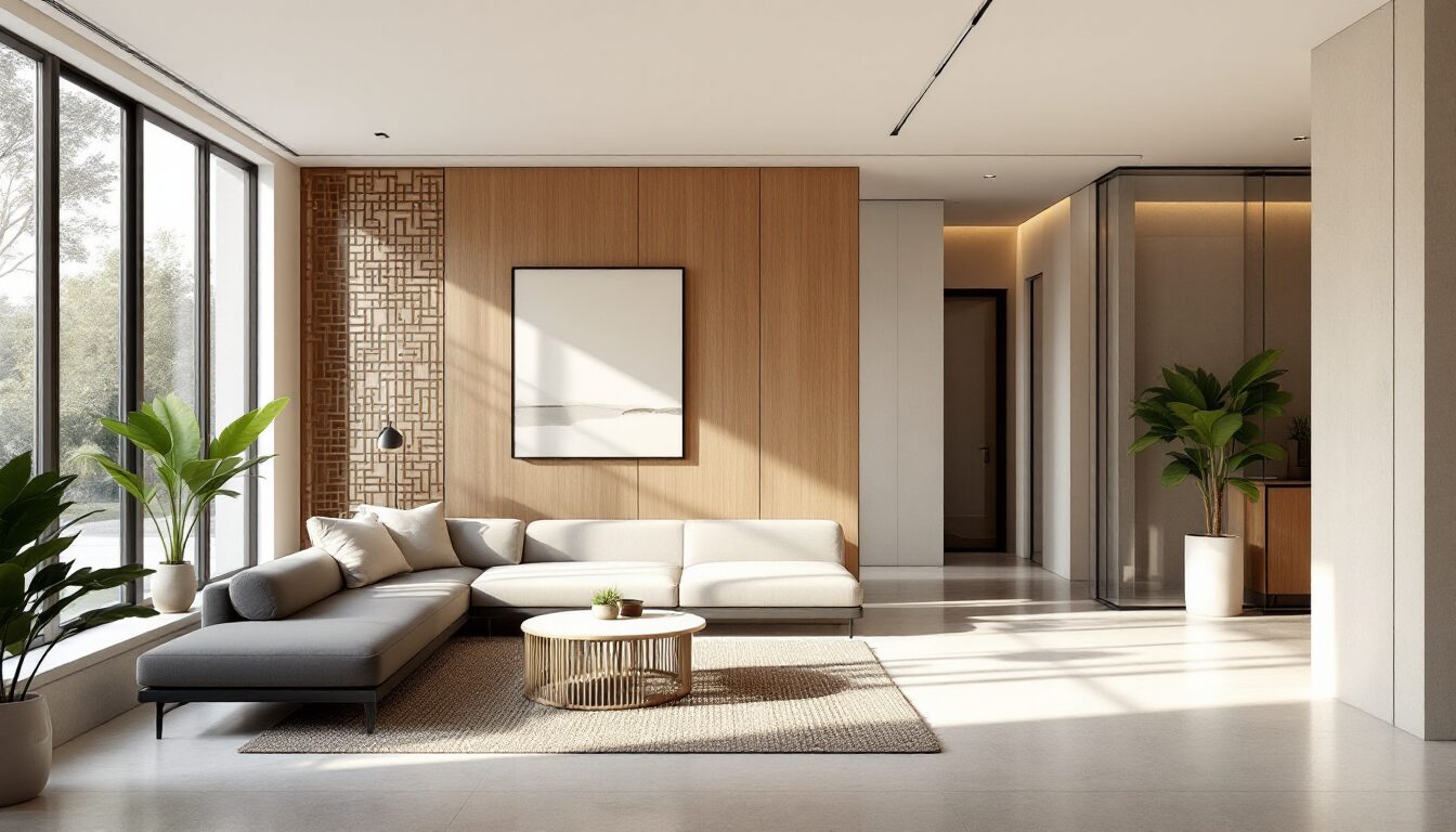 salon ouvert sur entree