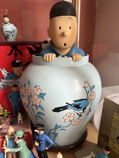 vase lotus bleu