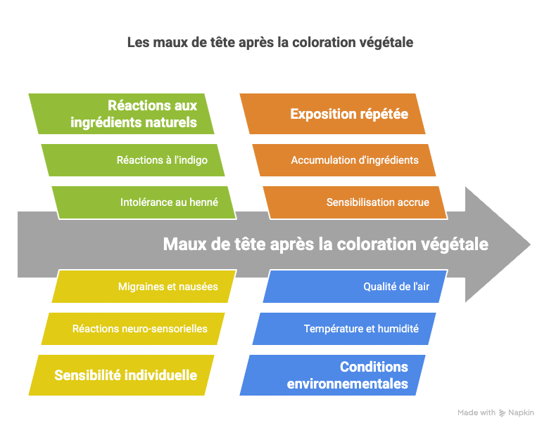 Les maux de tête après la coloration végétale