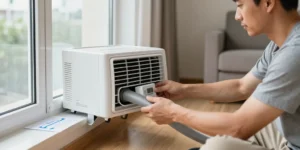 clim mobile evacuation air chaud