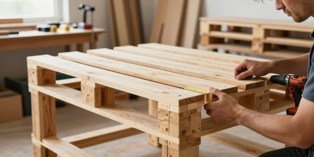 bureau en palette de bois