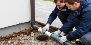 évacuation gouttière dans le sol