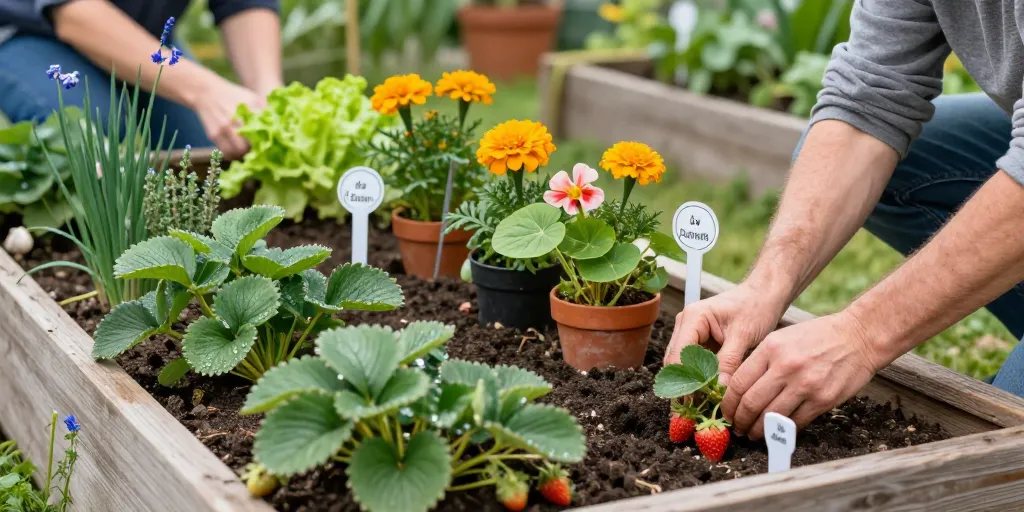 que planter à coté des fraisiers
