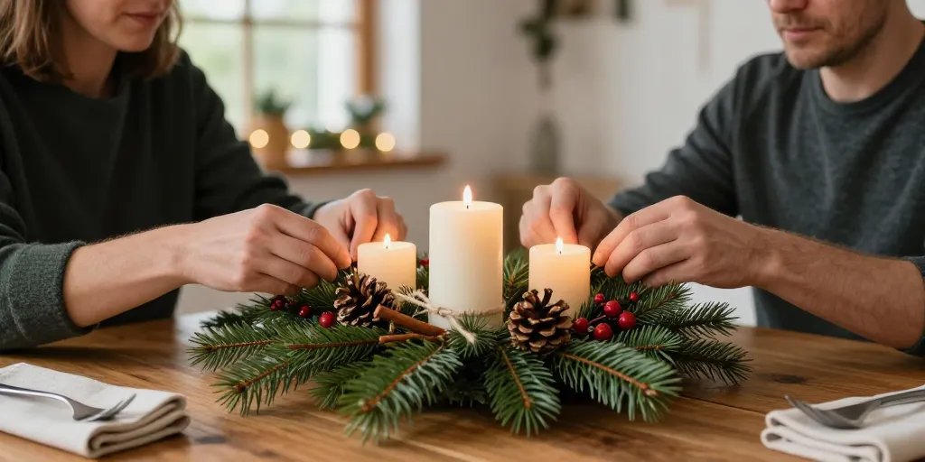 faire un centre de table de noel