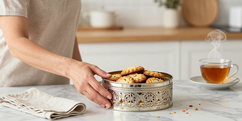 boite à biscuits métallique