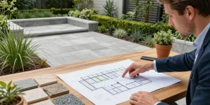Comment intégrer une terrasse, des allées et des plantations dans un projet cohérent ?