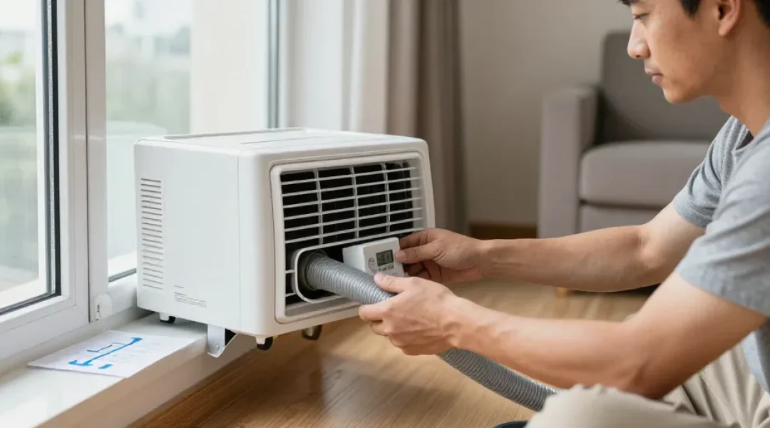 clim mobile evacuation air chaud